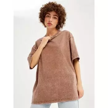 Хлопок стирать ретро женские футболки винтажные футболки повседневные с коротким рукавом однотонные свободные женские базовые одежда S чёрный