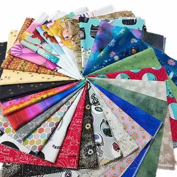 Хлопок своими руками, ручная работа, цифровая печать, цветочный материал для хлопка, материал для счастливого случайного фурошики, размер примерно 50 см x набор из 27 кусков ткани,