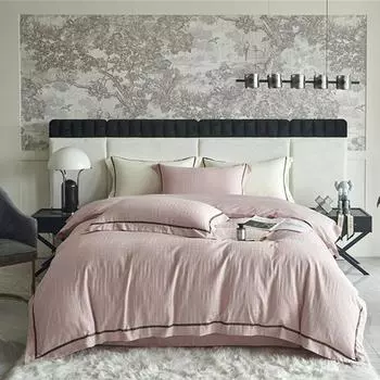 Хлопок типа А, комплект из четырех предметов, жаккардовый длинноволокнистый хлопковый комплект из четырех предметов, счет 100, пододеяльник из четырех предметов 1.5m bed sheet 4pcs