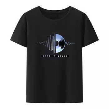Хлопок Винил Музыка DJ Пластинка Принты Графические Топы Camiseta Hombre O-образный вырез Мужская футболка с коротким рукавом Футболка для мужчин Одежда Креативный принт S