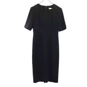 Хлоя сделано в Японии Цельное платье с коротким рукавом 9AR Черное Формальное Застежка-молния сзади Женское Б/У