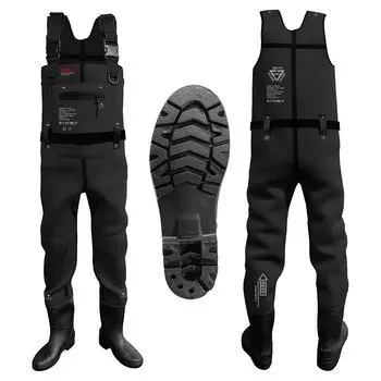 Хлоропреновые сапоги-болотники Torso Boots M Fishing Wading Torso Long Водонепроницаемые рыболовные снасти Сапоги Сапоги Surf [Платье] + (Радиальная подошва)