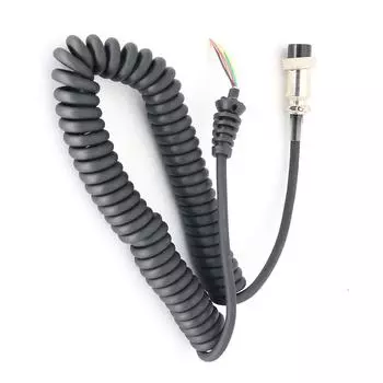 HM-36 Пружинный шнур динамика растягивающийся 8 штырьков ручной динамик микрофон кабель микрофоны кабель шнур провод для Kenwood TM-231 TM-241 чёрный