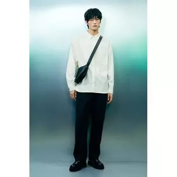 HM Crinkle oversHirt Loose Fit кремовый XS