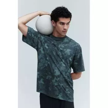 HM dryMove Loose Fit Cotton Feel Sport Teal Teal Pattern S