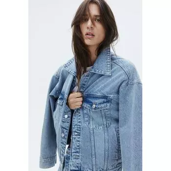 HM Джинсовая куртка Oversized светло-синего цвета