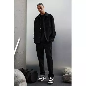 HM Felt oversHirt Regular Fit Black S