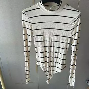 HM Long Sleeve Ins Women s Beauty Back Slim Elastic Sling Stripes elastic backing 165/S