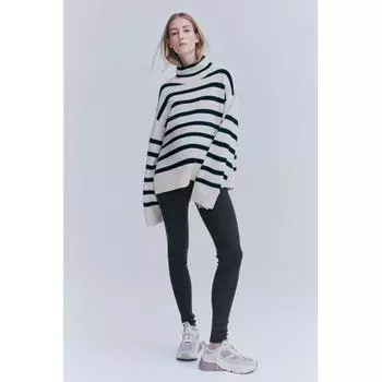 HM MAMA леггинсы в рубчик темно-серого меланжа