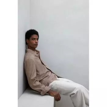 HM oversHirt Regular Fit Темно-бежевый M