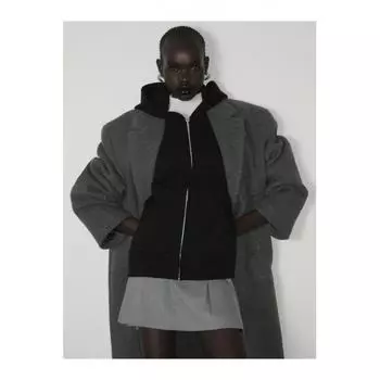 HM Oversized худи на молнии, черный