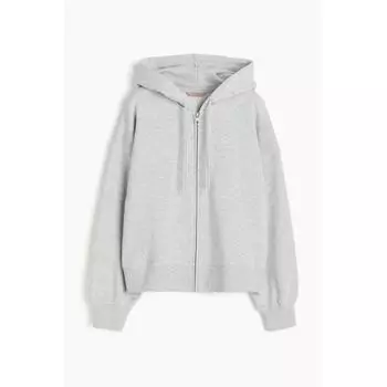 HM Oversized худи на молнии Светло-серый меланж