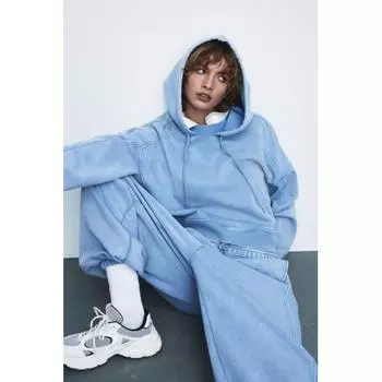 HM Oversized худи с эффектом потертости Голубой, потертый цвет