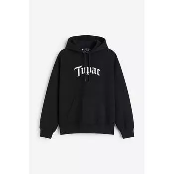 HM Oversized худи с принтом, черный 2Pac