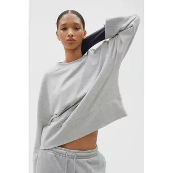 HM Oversized свитшот светло-серый меланж