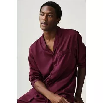 HM pajaMa рубашка брюки темно-красный M