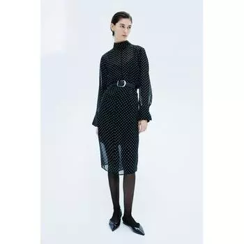 HM прозрачное платье в черную точку