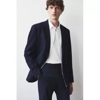 HM Regular Fit Костюмные брюки Темно-синие 28
