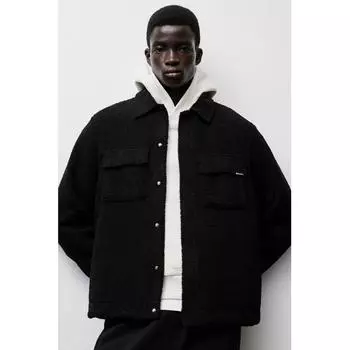 HM Regular Fit Teddy oversHirt Черный S