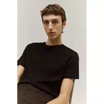 HM Regular Fit Трикотажная футболка Pointel, черная
