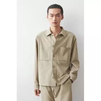 HM Regular Fit Twill oversHirt kHaki Green S