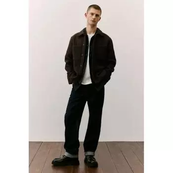 HM Regular Fit Waffle Texture oversHirt Brown M