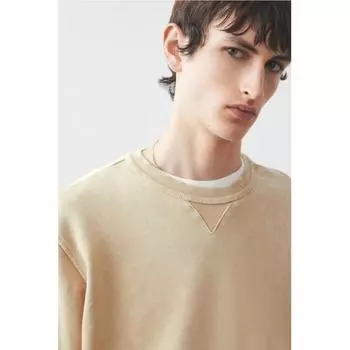 HM Regular Fit Washed sweatsHirt светло-бежевый XS