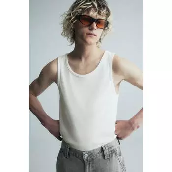 HM slim fit ребристый топ без рукавов белый XXL