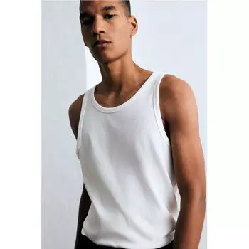 HM slim fit ребристый топ без рукавов белый XS