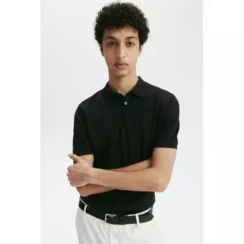 HM Slim fit рубашка-поло из смесового шелка, черная XS