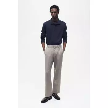 HM Slim Fit рубашка-поло с вафельной текстурой темно-синего цвета