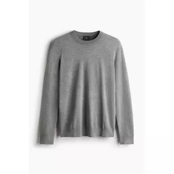 HM Slim Fit Тонкий вязаный свитер темно-серый S