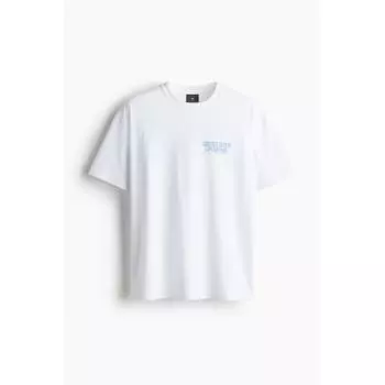 Футболка свободного покроя с принтом «Белый цветок» S