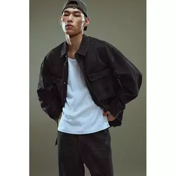 HM свободный крой джинсовая рубашка черная S