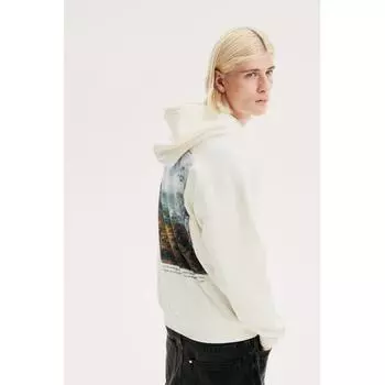 HM Свободный крой с капюшоном с принтом кремовый Inner sanctuM XS