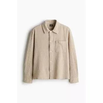HM Textured oversHirt Regular Fit Beige M