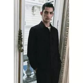 HM Textured oversHirt Regular Fit Black M