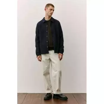 HM Текстурированная рубашка обычного кроя темно-синего цвета XS