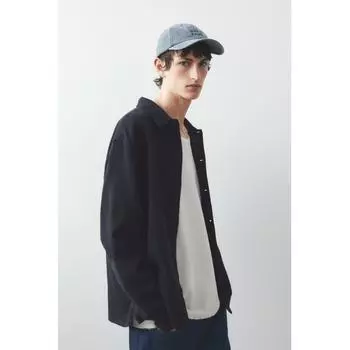 HM Текстурированная рубашка Regular Fit, черная XS