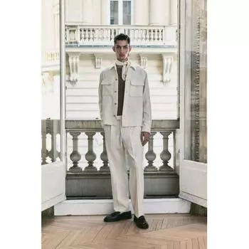 HM Текстурированная верхняя рубашка Regular Fit белая S