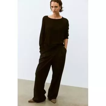 HM Тонкий вязаный свитер черного цвета