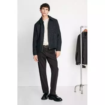 HM Tweed oversHirt Regular Fit Dark Grey S