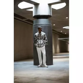 HM Zip Up oversHirt Regular Fit Серая клетка S