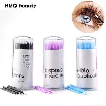 HMQ Beauty 100 шт. одноразовая микрокисть для наращивания ресниц индивидуальный тампон для удаления ресниц микрокисть инструмент для макияжа