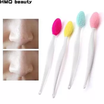 HMQ beauty, 1 шт., силиконовая щетка для носа от черных точек, двусторонняя чистящая головка, мягкая многоразовая насадка