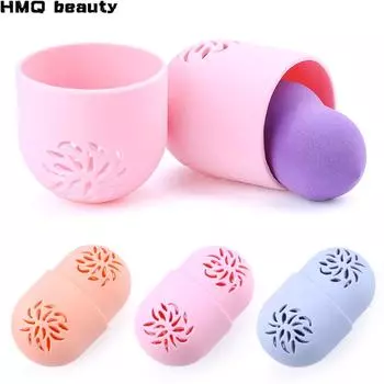 HMQ Beauty держатели для спонжей для макияжа, коробка для хранения, мягкий силиконовый дышащий чехол для сушки, держатель для слоек