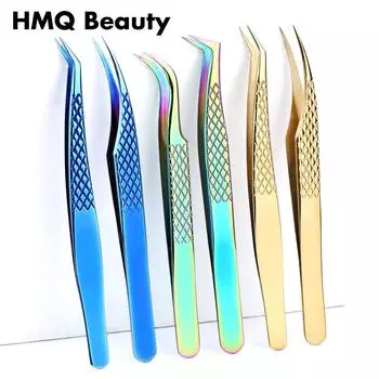 HMQ Beauty Пинцет для ресниц Отличное закрытие Аксессуары для ресниц из нержавеющей стали Пинцет для 3D-объема ресниц Принадлежности для наращивания ресниц Инструменты для макияжа