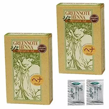 Хна Green Note Natural Brown 100 г x 2 шт. Шампунь Green Note Natural Leaf 5 мл x 2 шт. [Набор] + [Бонус]