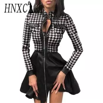HNXC Women s Fashion Autumn Winter Long Sleeve Casual Dresses S чёрный