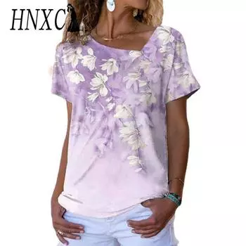 HNXC Женские модные повседневные летние однотонные блузки и рубашки с короткими рукавами с принтом S зелёный